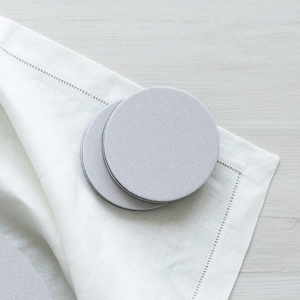 Felt-Backed Canvas Coasters | Linen